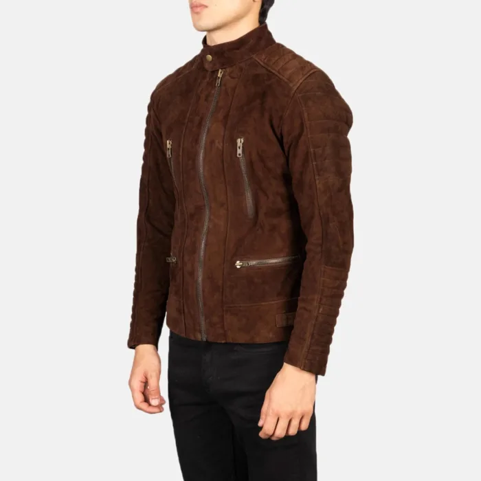 Damian Mocha Suede Biker Jacket 2