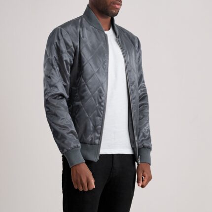 Danson Quilted Grey Varsity Jacket 2