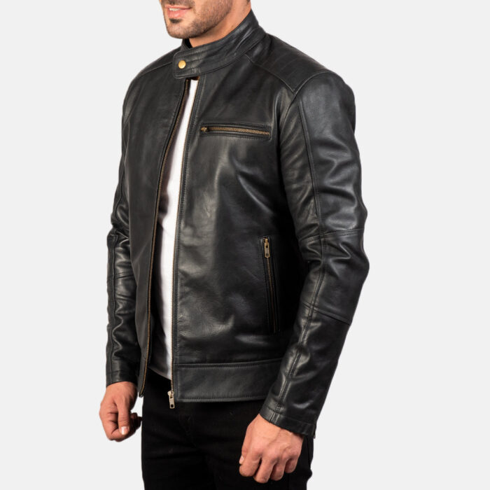 [FS] Dean Black Leather Biker Jacket 2