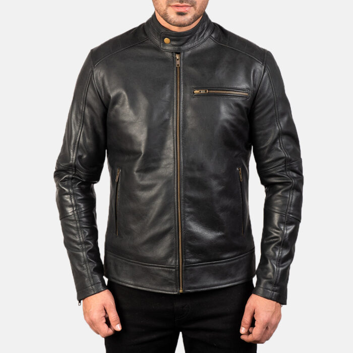 [FS] Dean Black Leather Biker Jacket 4
