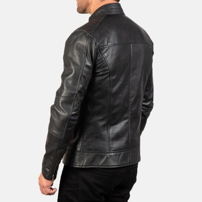 [FS] Dean Black Leather Biker Jacket 5