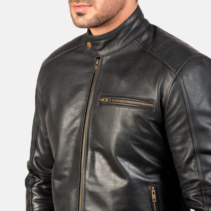 [FS] Dean Black Leather Biker Jacket 6