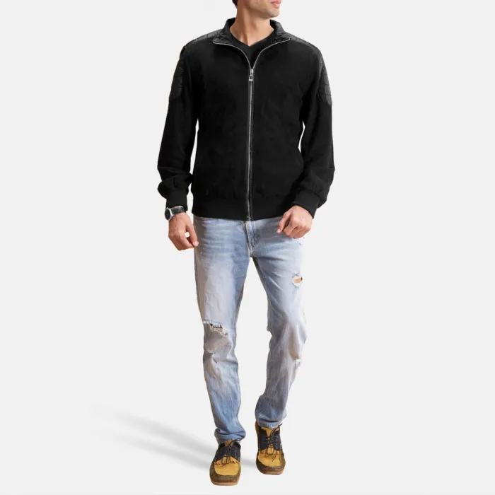 Ethan Hybrid Suede Bomber Jacket 3