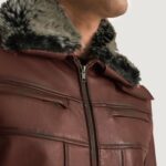 Evan Hart Fur Brown Leather Jacket 3