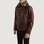 Evan Hart Fur Brown Leather Jacket 2