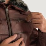 Evan Hart Fur Brown Leather Jacket 5