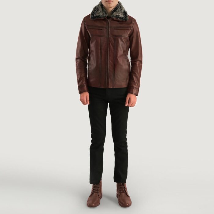 Evan Hart Fur Brown Leather Jacket 4