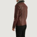 Evan Hart Fur Brown Leather Jacket 6