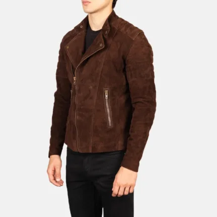 Faisor Mocha Suede Biker Jacket 2