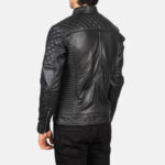 Fernando Quilted Black Leather Biker Jacket 5