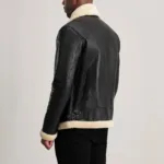 Francis B-3 Black & Cream Leather Bomber Jacket 5