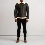 Francis B-3 Brown & Cream Leather Bomber Jacket 3