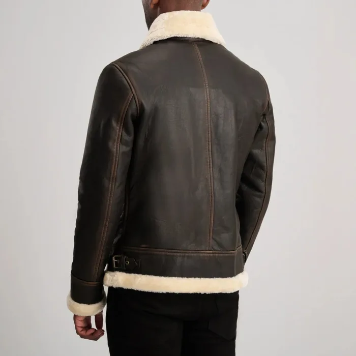 Francis B-3 Brown & Cream Leather Bomber Jacket 5