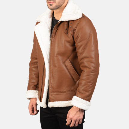 Francis B-3 Brown Leather Bomber Jacket 2