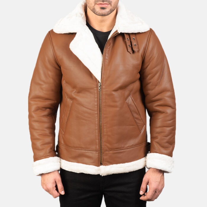 Francis B-3 Brown Leather Bomber Jacket 4