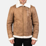 Francis B-3 Distressed Brown Leather Bomber Jacket 4