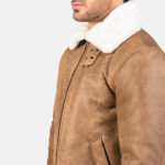 Francis B-3 Distressed Brown Leather Bomber Jacket 6