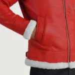 Francis B-3 Red Leather Bomber Jacket 6