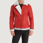 Francis B-3 Red Leather Bomber Jacket 4