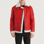 Francis B-3 Red Leather Bomber Jacket