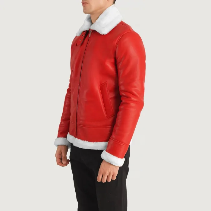 Francis B-3 Red Leather Bomber Jacket 2