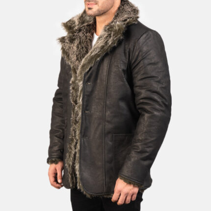 Furlong Black Leather Coat 2