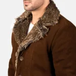 Furlong Brown Suede Leather Coat 6