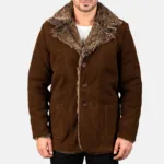 Furlong Brown Suede Leather Coat 4