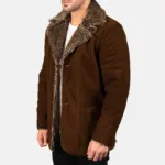 Furlong Brown Suede Leather Coat 2