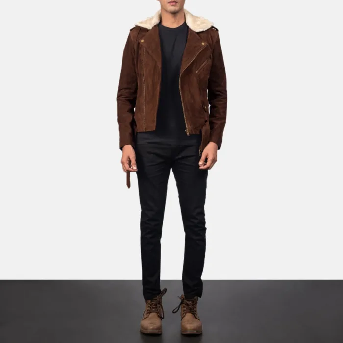 Furton Mocha Suede Biker Jacket 3