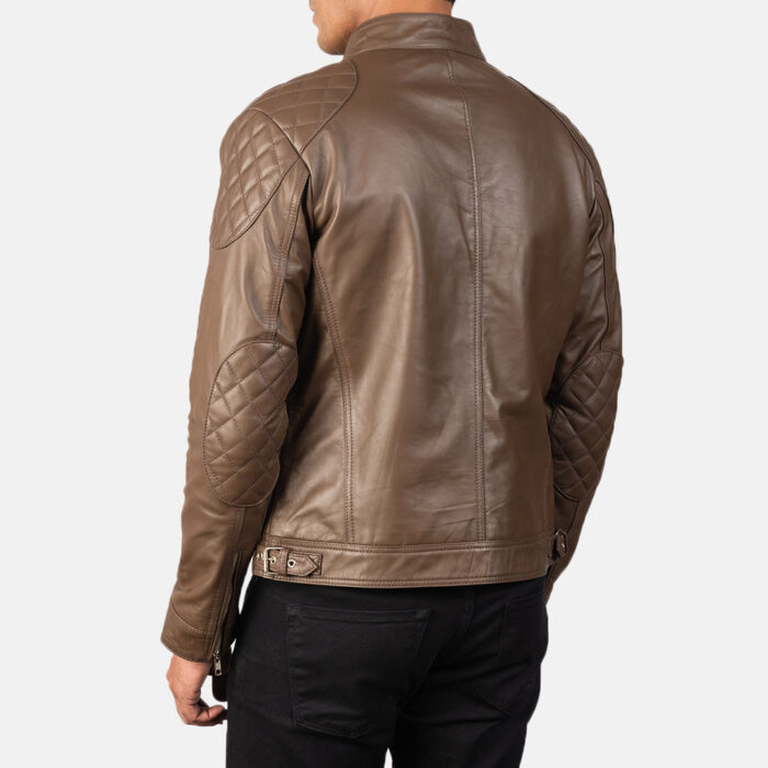 Gatsby Mocha Leather Biker Jacket 5