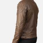 Gatsby Mocha Leather Biker Jacket 6