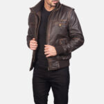 [FS] Glen Street Brown Leather Bomber Jacket 2