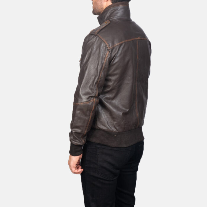 [FS] Glen Street Brown Leather Bomber Jacket 5