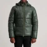 Gordon Green Hooded Leather Puffer Jacket 4