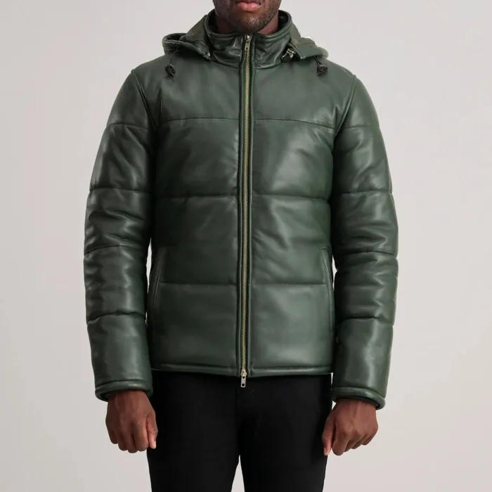 Gordon Green Hooded Leather Puffer Jacket 4