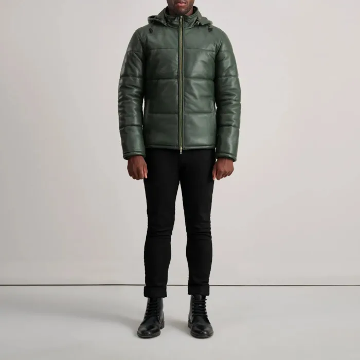 Gordon Green Hooded Leather Puffer Jacket 3
