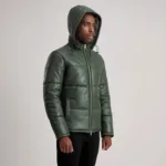 Gordon Green Hooded Leather Puffer Jacket 2