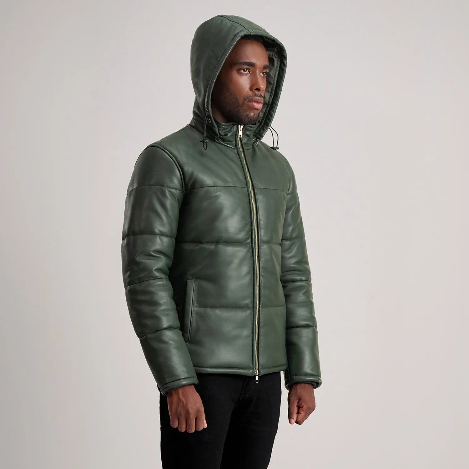Gordon Green Hooded Leather Puffer Jacket 2