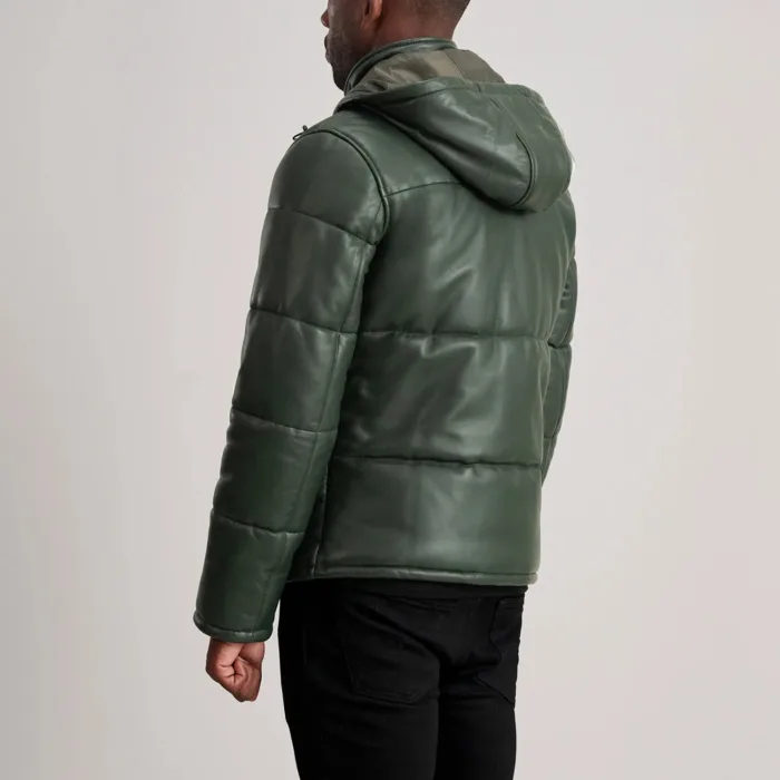 Gordon Green Hooded Leather Puffer Jacket 5
