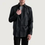 Haven Black Leather Shirt