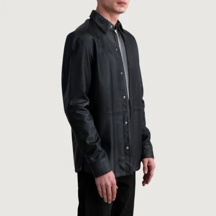 Haven Black Leather Shirt 2