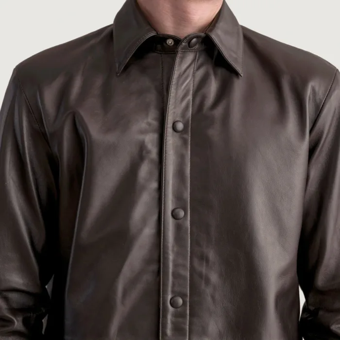 Haven Brown Leather Shirt 5