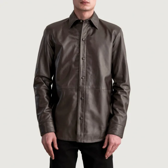 Haven Brown Leather Shirt 3
