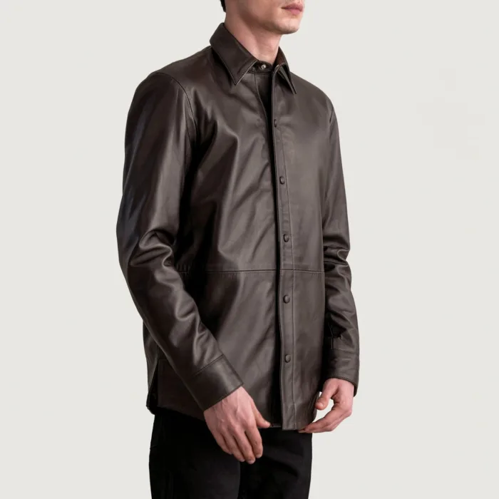 Haven Brown Leather Shirt 2