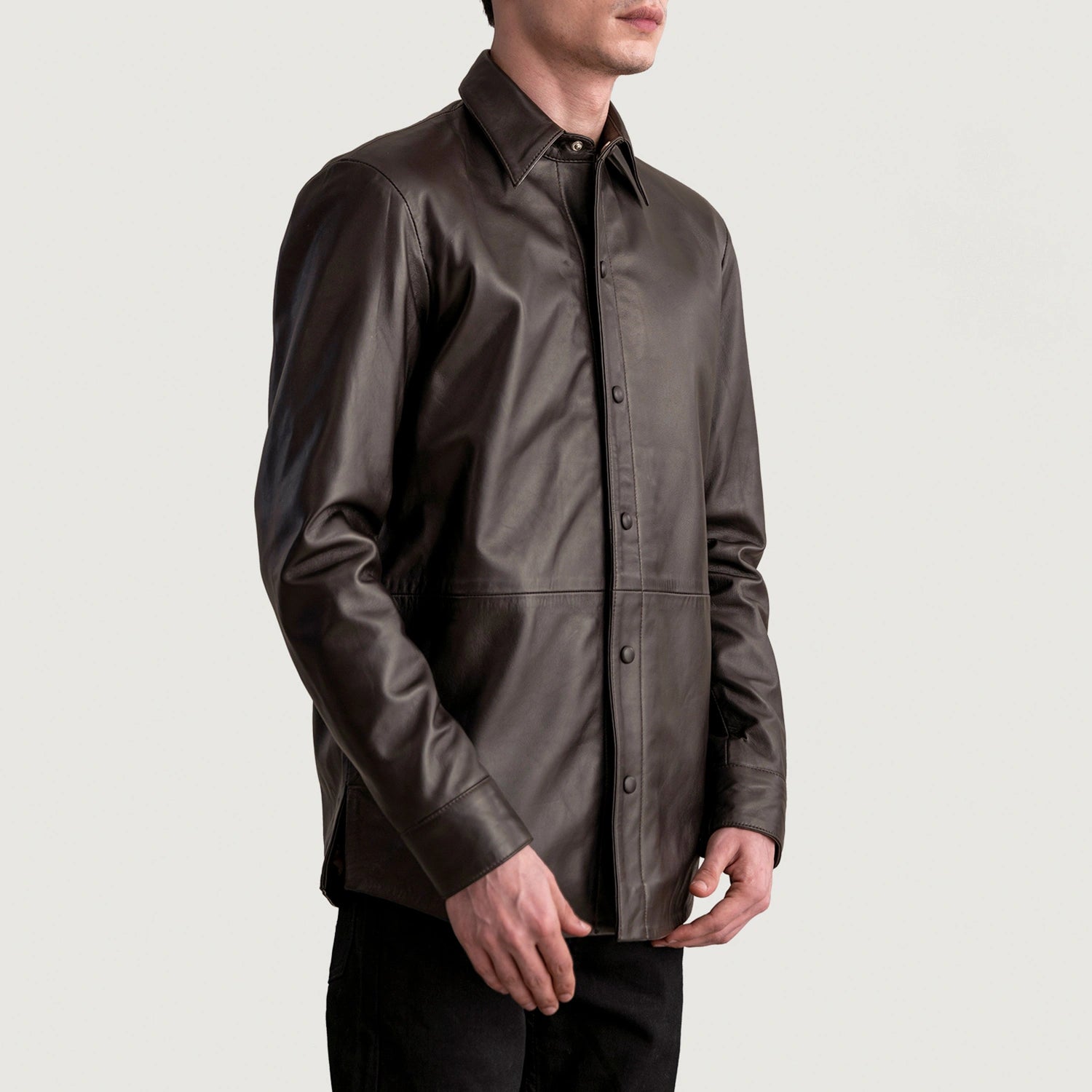 Haven Brown Leather Shirt 2