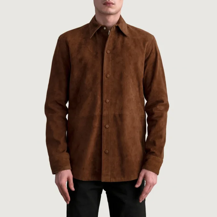 Haven Brown Suede Leather Shirt 3