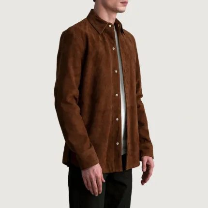 Haven Brown Suede Leather Shirt 2