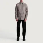 Haven Grey Suede Leather Shirt 4