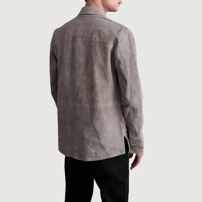 Haven Grey Suede Leather Shirt 6